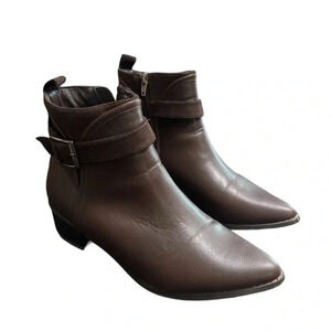 City Chic Faux Leather Micah Brown Bootie Size 39 or 8